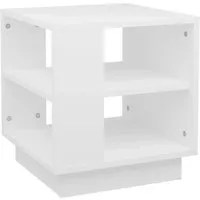 vidaXL Couchtisch Weiß 40x40x43 cm aus Holzwerkstoff - Moderner Couchtisch mit 2 Ablagen für zusätzlichen Stauraum, robust und langlebig – ideal für Ihr Wohnzimmer.