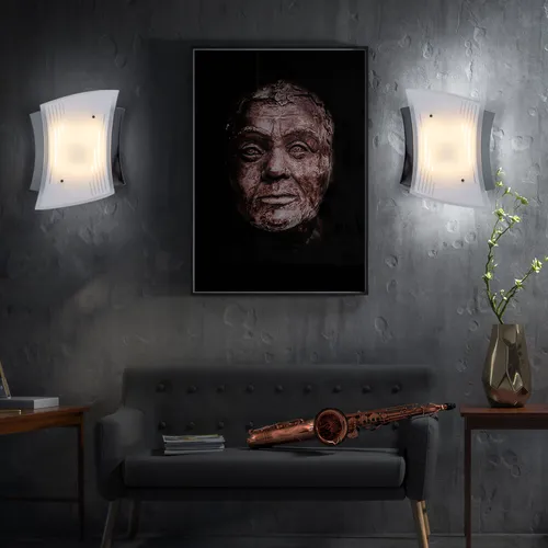 Elegante Wandleuchte 2er Set, Designleuchte aus Metall und Glas - Lampen für den Wohnraum, verleiht dunklen Ecken ein stilvolles Licht. Set aus zwei dekorativen Wandleuchten mit satiniertem Glas und chromfarbenem Metall.