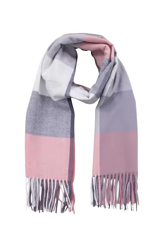 malito - Damen Modeschal - weicher XXL Viskosemix Schal - Winterschal Karo-Design modern & lang - Pashmina Stola Kaschmir S602 - (Rosa kariert)