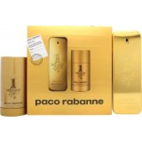 Paco Rabanne 1 Million Geschenkset 100ml EDT + 75ml Deodorant Stick - Elegantes Geschenkset mit 100ml Eau de Toilette und 75ml Deodorant Stick. Ideal für stilbewusste Männer, die einen bleibenden Eindruck hinterlassen möchten.