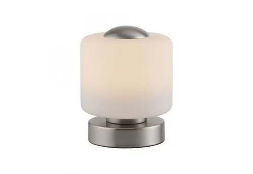 Licht-Erlebnisse Nachttischlampe NANRAC, LED fest integriert, Warmweiß, LED Dimmer Metall Touch Funktion 15 cm in Silber Weiß rund 580 lm