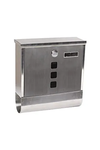 ARREGUI Chance E7007 Edelstahl Briefkasten mit Zeitungsrolle - Wandbriefkasten mit integriertem Zeitungsfach für DIN A4 Post, wasserbeständig und aus korrosionsbeständigem Edelstahl gefertigt. Sichtfenster für einfache Kontrolle auf Post.