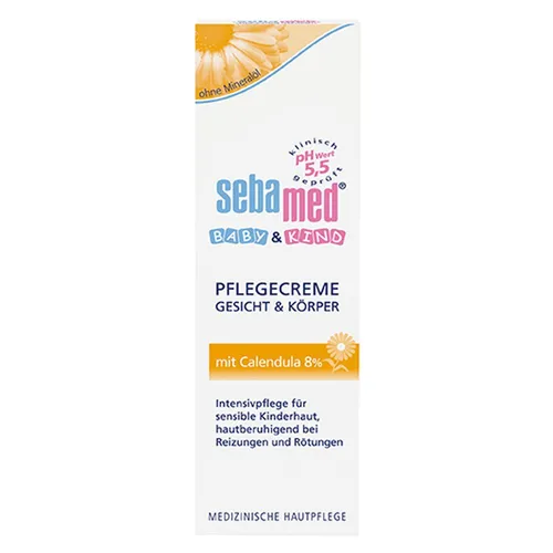 sebamed® Baby & Kind Pflegecreme Gesicht und Körper mit Calendula, 75 ml