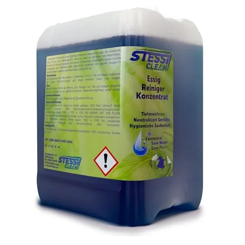 StessiClean Essigreiniger Konzentrat | 10 Liter | 1:100 | Küchenreiniger | Universalreiniger | Allzweckreiniger | Gastro | Sanitär | Entkalker | Badreiniger | Fensterreinigung