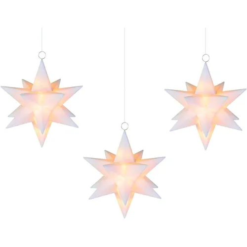 Galaxy schwebende LED Kunststoff-Sterne 3er Set