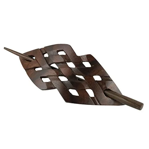 ISLAND PIERCINGS Haarspange Handarbeit aus Holz HS52 in braun von Island Piercings