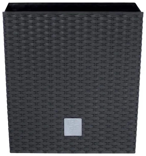 Prosperplast Blumentopf Rato low, 32x32x32,5 cm - Moderner Blumentopf in Anthrazit, UV-beständig und ideal für den Innen- und Außenbereich. Mit einem Fassungsvermögen von 21 l und inkl. Einsatz für eine einfache Bepflanzung.