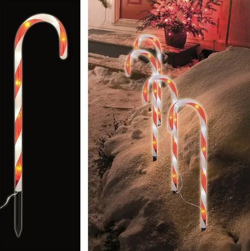 GartenHero LED-Lichterkette LED Lichterkette IP44 außen Zuckerstange Weihnachtsbeleuchtung