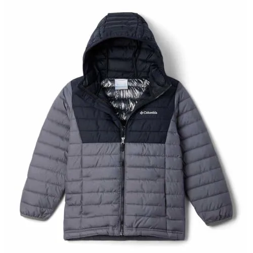 Columbia Powder LiteTM II Jacke Grau 8 Years - Funktionsjacke mit wasserabweisender Außenschicht und hervorragender Wärmeisolierung, ideal für kalte Tage und vielseitig für Schule und Spiel.