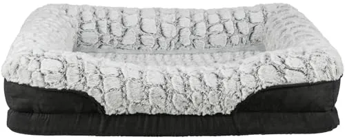 TRIXIE orthopädisches Hundebett Vital Lino 70 × 55 cm - Hundebett für kleine Hunde mit gelenkschonendem Memory Schaum, ideal für ältere Hunde und zur Unterstützung von Gelenken und Muskeln. Abnehmbarer, waschbarer Bezug sorgt für Hygiene.