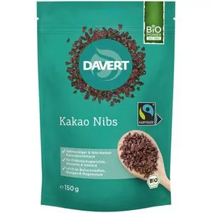 Davert Kakao Kakaonibs, BIO, 100% Kakaogehalt, geröstet, 150g