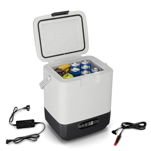 Klarstein Kühlbox SwiftFrost 12L - Mobiler Kühlschrank für unterwegs - Kühlboxen mit 12L Volumen und starkem Kompressor, der Lebensmittel schnell auf bis zu -20°C kühlt. Ideal für Reisen und Camping, energieeffizient mit Klasse A.