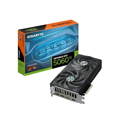 GIGABYTE GeForce RTX 5060 Ti Eagle OC 8G Grafikkarte, 8 GB 128-Bit GDDR7, PCIe 5.0, WINDFORCE Cooling System, GV-N506TEAGLE OC-8GD Grafikkarte