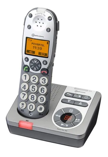 Amplicomms BigTel 280 Schnurlostelefon mit Anrufbeantworter silber