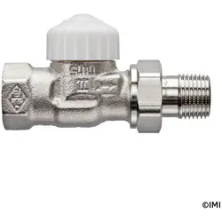 Heimeier Thermostatventil V-Exact II 3/8 Durchgang, vernickelt - Silber