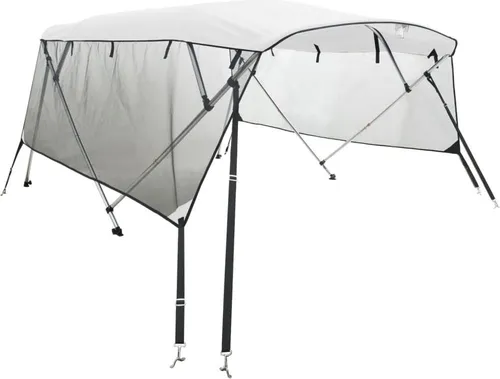 vidaXL 4 Bow Bimini Top mit Mesh-Seitenteilen in weiß von vidaXL