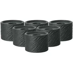 Villeroy & Boch Manufacture Rock Home Kerzenhalter 6er Set - Kerzenständer aus Premium Porzellan, 6 Stück mit edler Haptik und eindrucksvoller Struktur - ideal für kreative Arrangements und ein perfektes Geschenk für Designliebhaber.