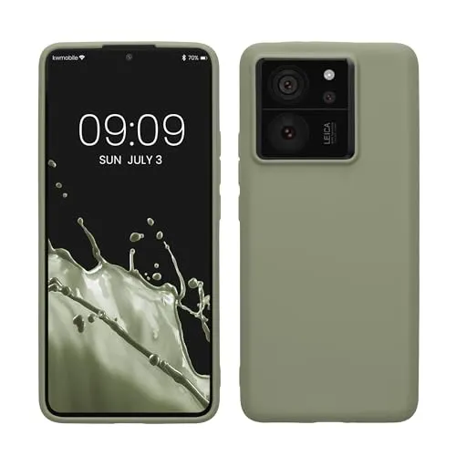 kwmobile Handyhülle für Xiaomi 13T / 13T Pro Hülle - TPU Case - Kabelloses Laden - Schutzhülle Cover in Graugrün