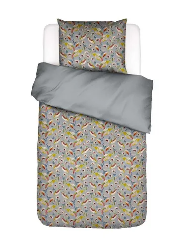 Essenza Bettwäsche Aurelina, 2-teilig, Satin mit floralem Muster - Moderne und elegante Bettwäsche in Grau mit floralem Design. 100% Bio-Baumwolle, pflegeleicht und mit Reißverschluss für einfachen Bezug. Ideal für stilvolle Schlafzimmer.