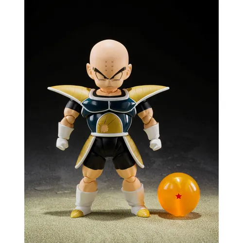 Dragon Ball Z S.H. Figuarts Actionfigur Krillin (Battle Clothes) 11 cm - Spielfiguren: Voll bewegliche Actionfigur mit 4 optionalen Gesichtsausdrücken und Zubehör zur Nachbildung dramatischer Kampfmomente aus Dragon Ball Z.