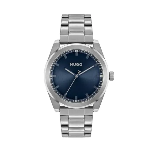 HUGO Analog Quarzuhr Herren #Bright mit Edelstahlarmband von HUGO BOSS