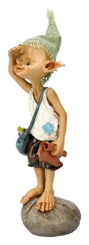 Figuren Shop GmbH Dekofigur Pixie Kobold Figur - Pfadfinder sieht Ziel - Scout Stein Kundschafter