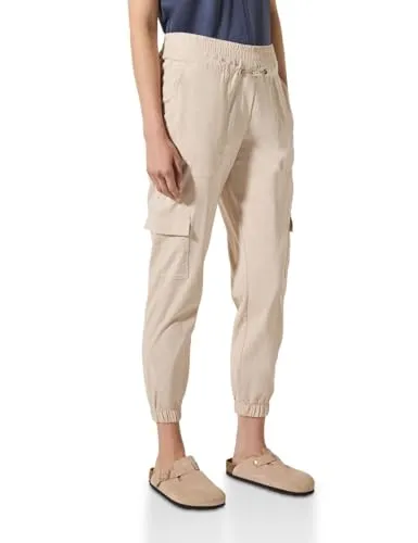 Cecil Damen B379074 Hose, Boulder Beige, XL - Damen-Hosen im Loose Fit Mid Waist mit Slim Legs, ideal für bequemen Tragekomfort. Elastischer Bund mit Tunnelzug und praktische seitliche Taschen.