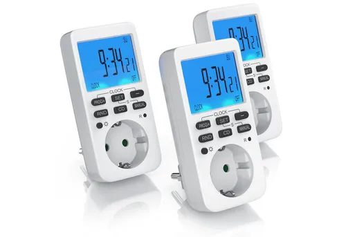 BEARWARE digitale Zeitschaltuhr, 3-St., programmierbar mit LCD Display - Zeitschaltuhr für effizientes Energiemanagement, mit 10 Zeitprogrammen und Kindersicherung. Ideal zum Stromsparen und für die Sicherheit zu Hause.