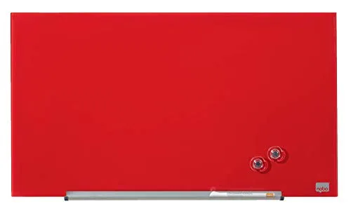 Nobo Impression Pro Glas Magnet-Whiteboard 680 x 380 mm - Elegantes, rahmenloses Design mit ultra-löschbarer Glasoberfläche, ideal für Büro, Schule oder Zuhause. Inklusive InvisaMount-Befestigungssystem und abnehmbarem Stiftehalter.