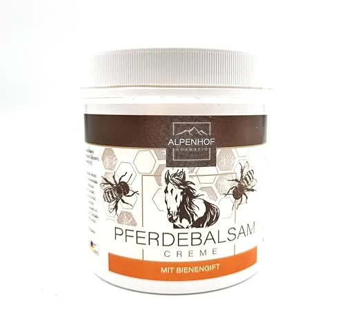 Alpenhof Pferdebalsam mit Bienengift 250ml - Gele für Massage der Haut, fördert die Durchblutung und lindert rheumatische Beschwerden – ideal nach sportlicher Betätigung.