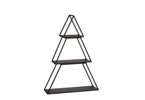 Mica Decorations Dekoetagere - Dekoration Tablett Baum schwarz, 3 Stück - Elegante Dekoetagere aus robustem Eisen, ideal für stilvolle Präsentationen. Mit einer Höhe von 71 cm und einer Breite von 14 cm setzt sie besondere Akzente in jedem Raum.