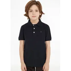 Tommy Hilfiger Jungen Poloshirt Kurzarm aus Bio-Baumwolle, Blau (Sky Captain) - 5 Jahre - Poloshirt für Jungen aus 96% Bio-Baumwolle, bietet eine bequeme Relaxed Fit Passform und ist ideal für smarte Casual-Outfits.