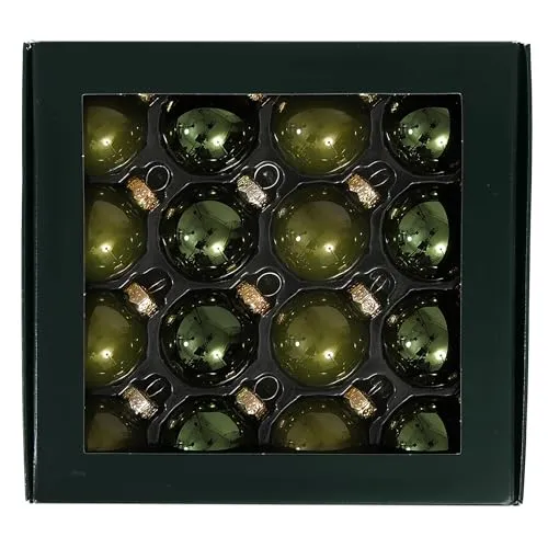 Kleine Baumkugeln aus Glas Ø 2 cm/2,5 cm/3 cm - Christbaumkugeln Baumschmuck Christbaumschmuck Weihnachtsbaumschmuck Weihnachtsbaumkugeln (16 Stück Kiefer-Opal, 3 cm)