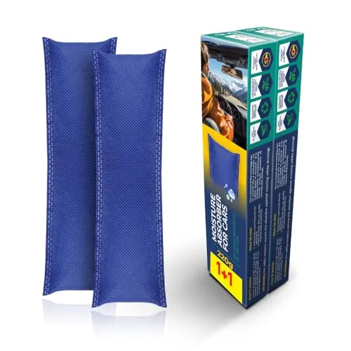 ToM PaR Auto-Entfeuchter 440 g | 2er pack | Luftentfeuchter | Feuchtigkeitsabsorber fürs Auto | Anti-Beschlag Kissen gegen Feuchtigkeit und Schimmel | Ideal für Kfz, Wohnwagen