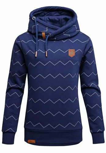REPUBLIX Damen Print Kapuzenpullover Hoodie Sweatjacke RD-019 Navyblau XL - Stylischer REPUBLIX Damen Kapuzenpullover in Navyblau. Ideal für entspannte Tage, bietet hohen Tragekomfort und eine moderne Passform. Perfekt für Freizeit und Sport! Verfügbar in XL.