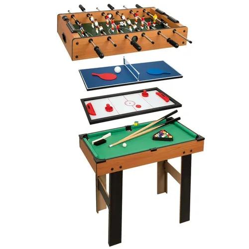 Multispiel-Tisch Colorbaby 4 in 1 87 x 73 x 43 cm - Tischtennisplatten mit 4 in 1-Funktion: Tischfußball, Ping Pong, Billard und Hockey – ideal für Spaß und Bewegung mit Freunden oder Familie!