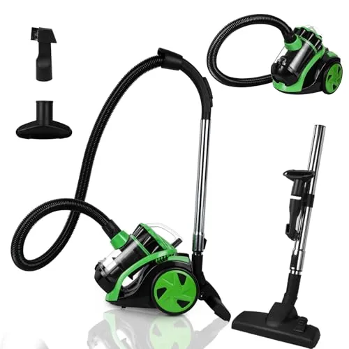 Gimisgu beutelloser Staubsauger, 900 W leistungsstarker Staubsauger, leichterStaubsauger ohne Beutel mit 3L Staubbehälter und extra Düse, Lange Schnur, leise, für Teppiche, Hartböden