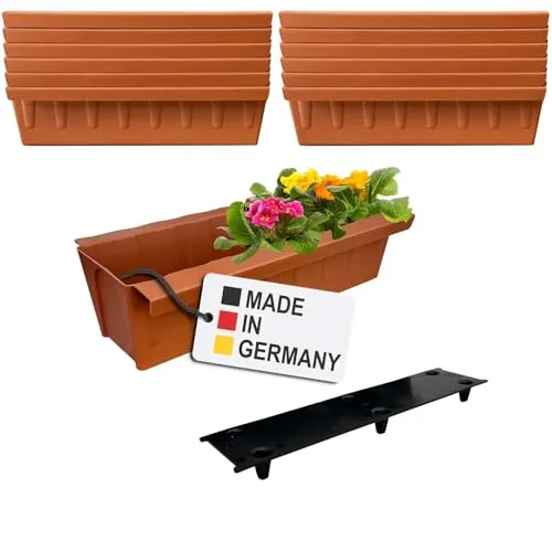 BURI Blumenkästen-Einsätze für Euro-Paletten, 12 Stück - Praktische Blumenkästen mit Hängesystem, ideal für Hochbeete und Balkone. Inklusive Bewässerungsmatte für gesundes Wachstum ohne Staunässe.