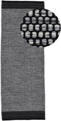 carpetfine Teppich Kelim Mia - Handgewebter Baumwollteppich, grau, 80x300 cm - Teppich aus 100% Baumwolle, handgewebt, wendbar und strapazierfähig. Ideal für Wohnzimmer, mit gemustertem Design und Fußbodenheizungsgeeignet.