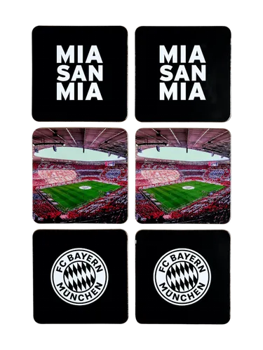 Glasuntersetzer & Bierdeckel Schwarz von FC Bayern München