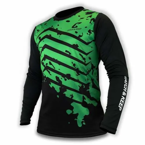 Catch & Keep Torwarttrikot Protection langarm grün S - Fußball-Fanartikel mit schnell trocknendem, windabweisendem Material und gepolstertem Schutz – ideal für Torhüter, die sich optimal absichern möchten.