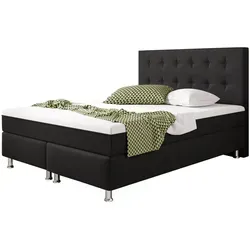 Produktbild Boxspringbett Köln Plus 140x200 mit Topper in Schwarz