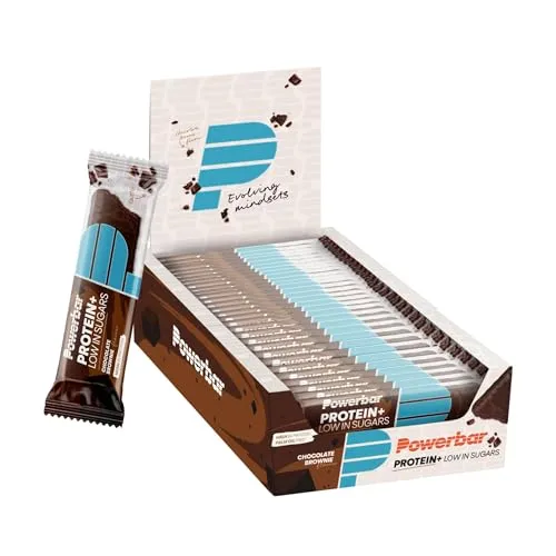 Powerbar Protein Plus Low Sugar Riegel - Chocolate-Brownie - Proteinriegel mit nur 107 Kcal, ideal nach dem Sport oder als Snack, bietet eine bewusste Alternative mit nur 1,6 g Zucker und viel Protein in jedem Riegel.