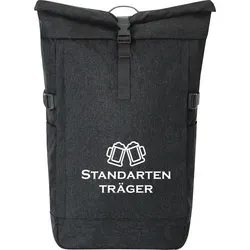 Huuraa Kurierrucksack Standartenträger Schützenfest Geschenk 30-44 Liter Black Melange Fairtrade Rolltop Rucksack Standartenträger Geschenkidee - Schwarz