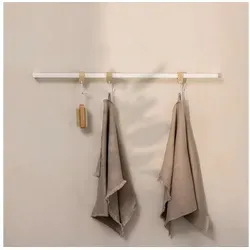 Metallbude Handtuchhalter VANA weiß eckig | 105 cm x 7 cm in weiß von Metallbude