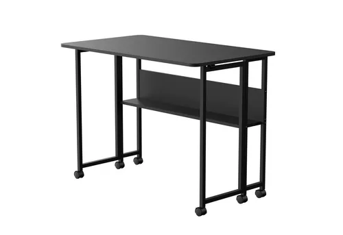 Klappbarer Rollschreibtisch in Schwarz 100x58 cm - Schreibtisch & Computermöbel, klappbar und mobil mit Rollen, ideal für flexibles Arbeiten und platzsparende Nutzung.
