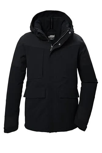 killtec Herren Funktionsjacke KOW 81 MN JCKT, schwarz - Hochwertige Outdoorjacke mit 10.000 mm Wassersäule, atmungsaktiv und PFC-frei, ideal für aktive Männer, die Wert auf Nachhaltigkeit legen.