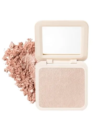 EVERYBODY LONDON Gebackener Highlighter fürs Gesicht mit Spiegel, Glow-Effekt für den Teint, Farbton Golden Lights