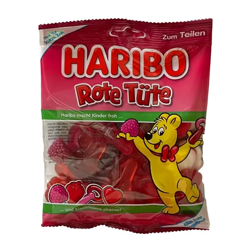 Produktbild HARIBO Rote Tüte, Fruchtgummi, teilweise mit Schumzucker 175g