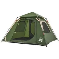 vidaXL Kuppel Campingzelt 4 Personen - Wasser- und winddichtes Kuppelzelt mit Quick-Release-System für schnellen Aufbau. Ideal für Abenteuer im Freien und bietet zusätzlichen Wetterschutz durch das abnehmbare Überzelt.